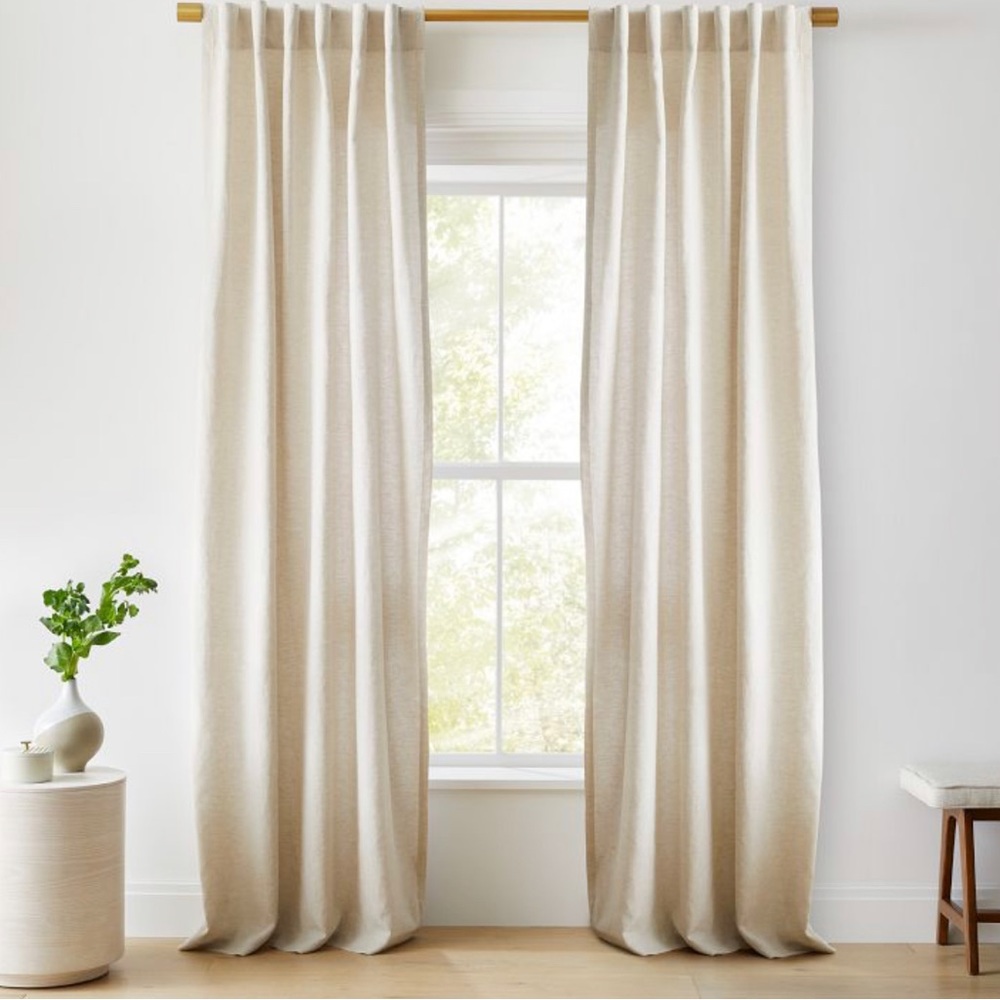 Belgian Flax Linen BLACKOUT Curtain-1 panel